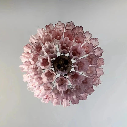 Murano Chandelier – 48 tubes – Alabaster Pink - GILDLAMPS