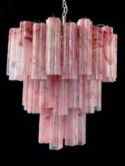 Murano Chandelier – 48 tubes – Alabaster Pink - GILDLAMPS