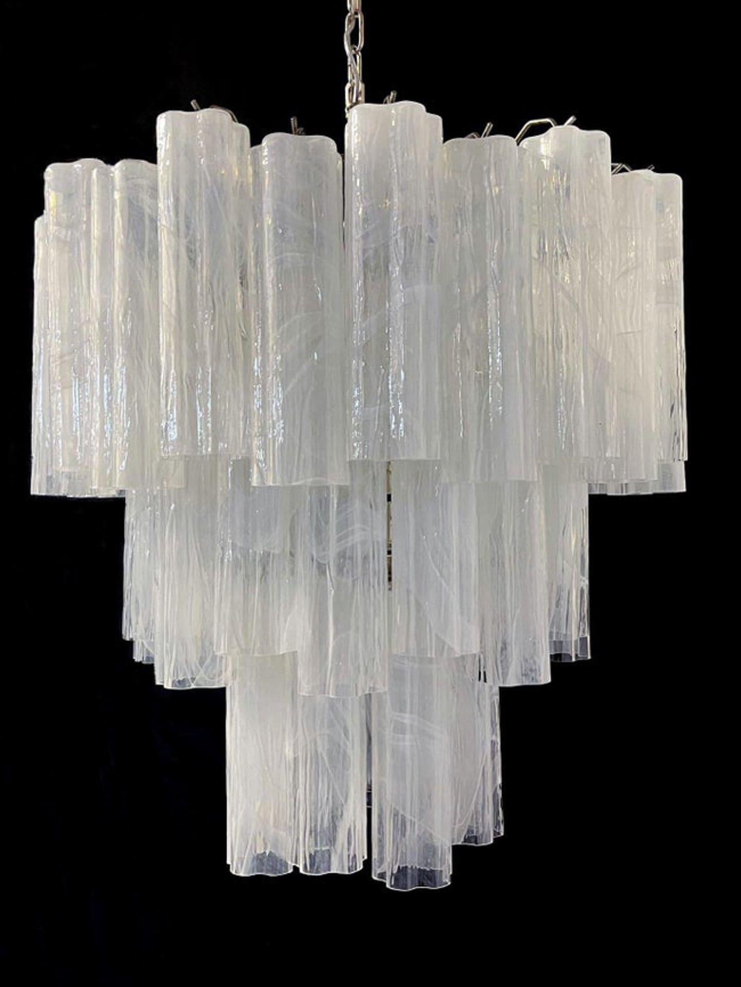 Murano Chandelier – 48 tubes – Alabaster White - GILDLAMPS