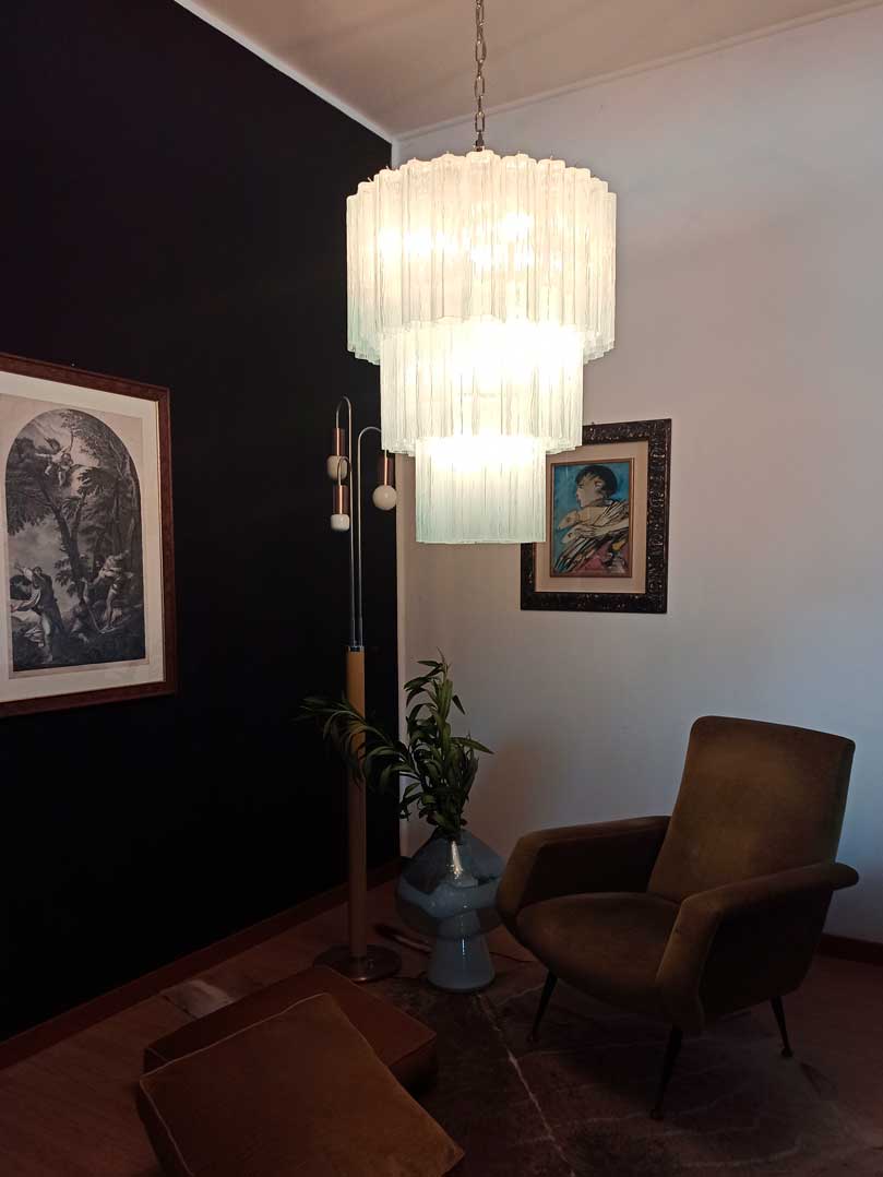 Murano Chandelier – 52 tubes – Opal - GILDLAMPS