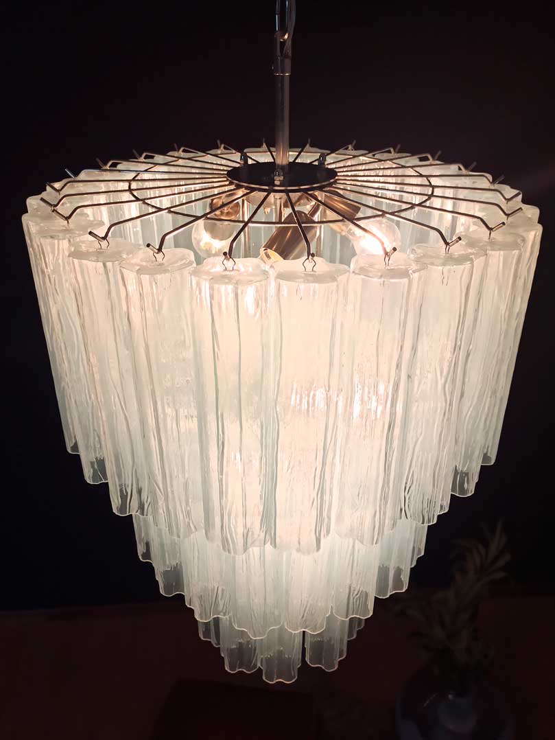 Murano Chandelier – 52 tubes – Opal - GILDLAMPS
