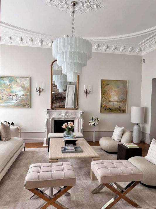 Murano Chandelier – 78 tubes – Alabaster white - GILDLAMPS