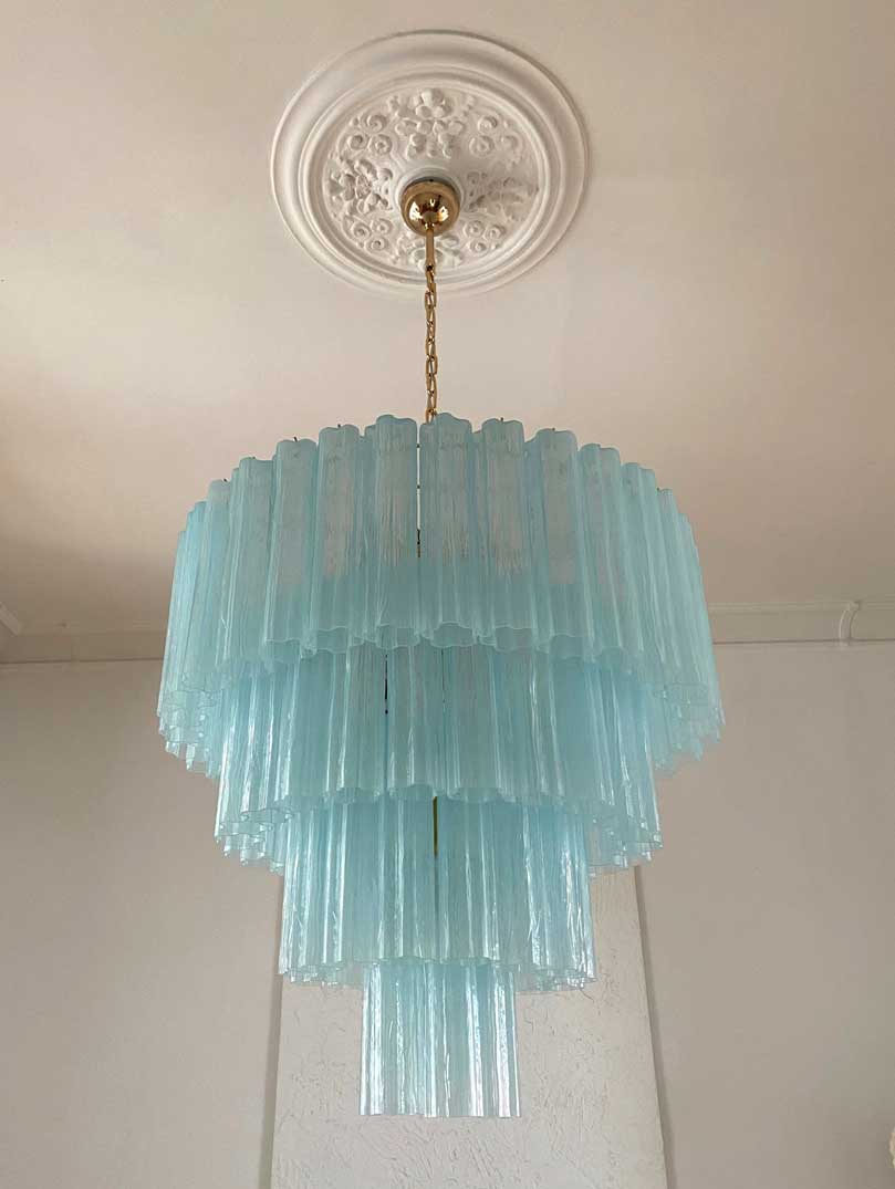 Murano Chandelier – 78 tubes – Opal - GILDLAMPS