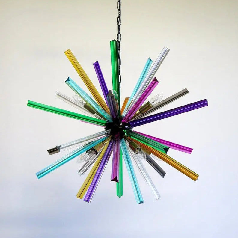 Murano Chandelier – Sputnik – 30 prisms – Multi