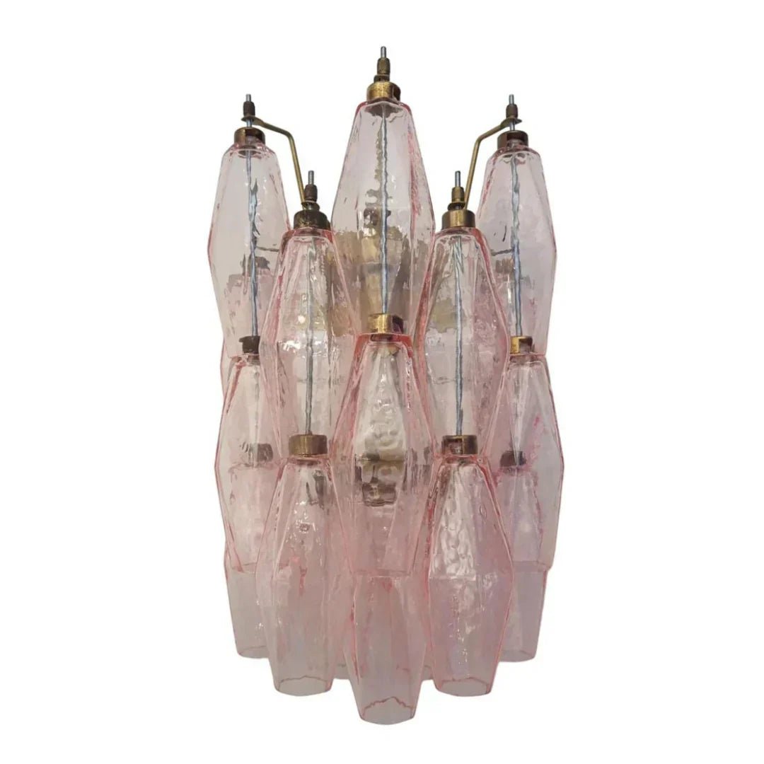 Murano Poliedri Pink Glass Wall Sconces - GILDLAMPS