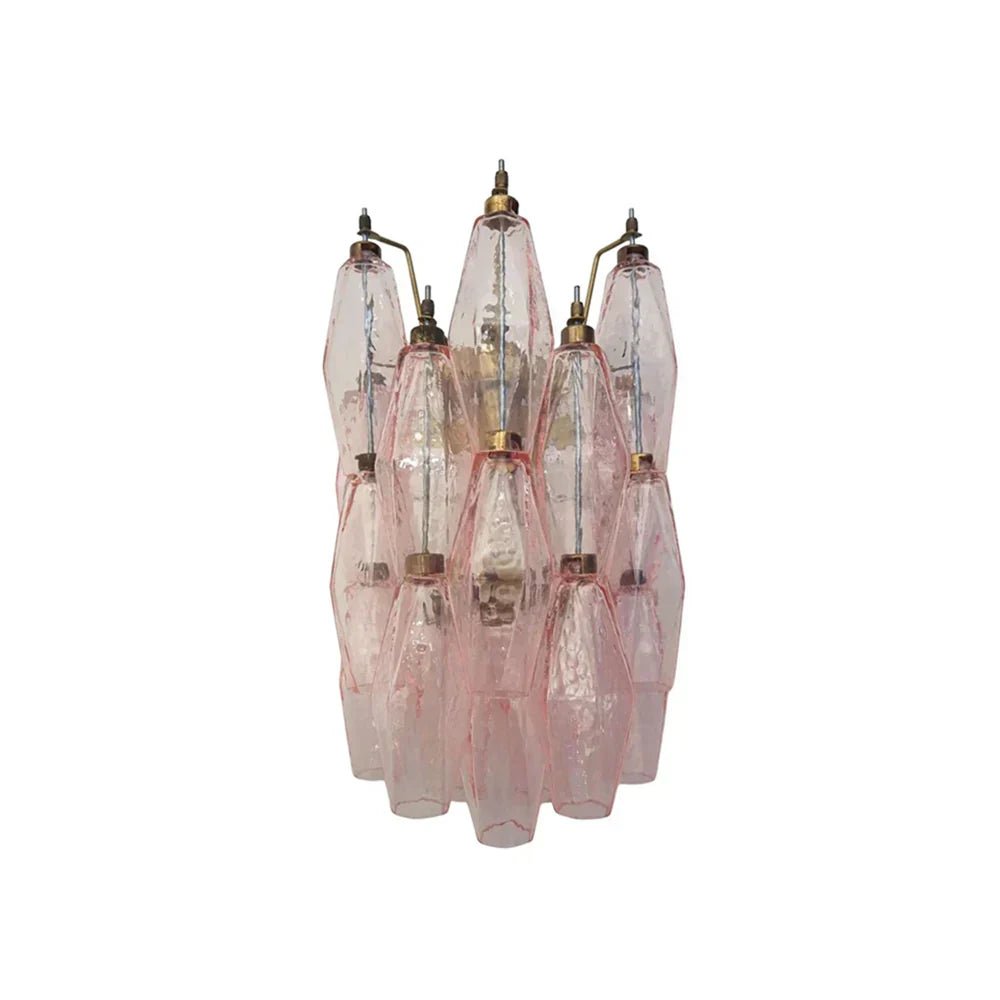 Murano Poliedri Pink Glass Wall Sconces - GILDLAMPS