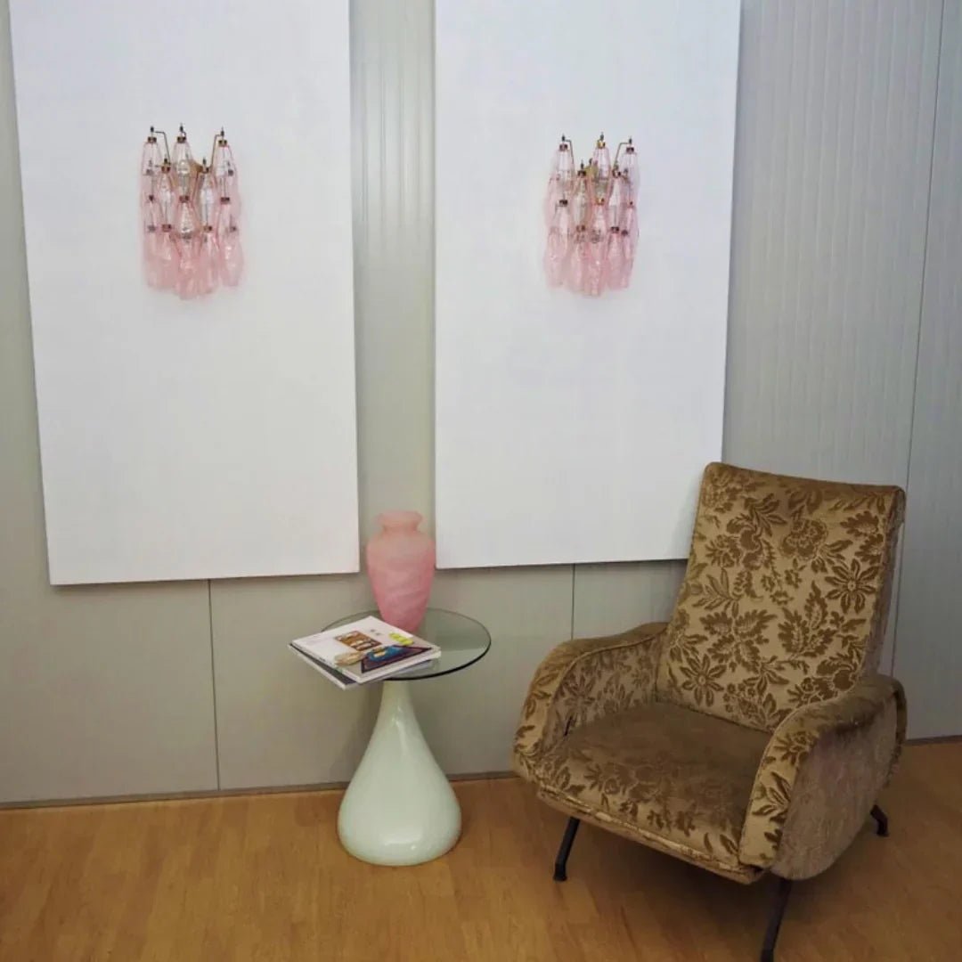 Murano Poliedri Pink Glass Wall Sconces - GILDLAMPS