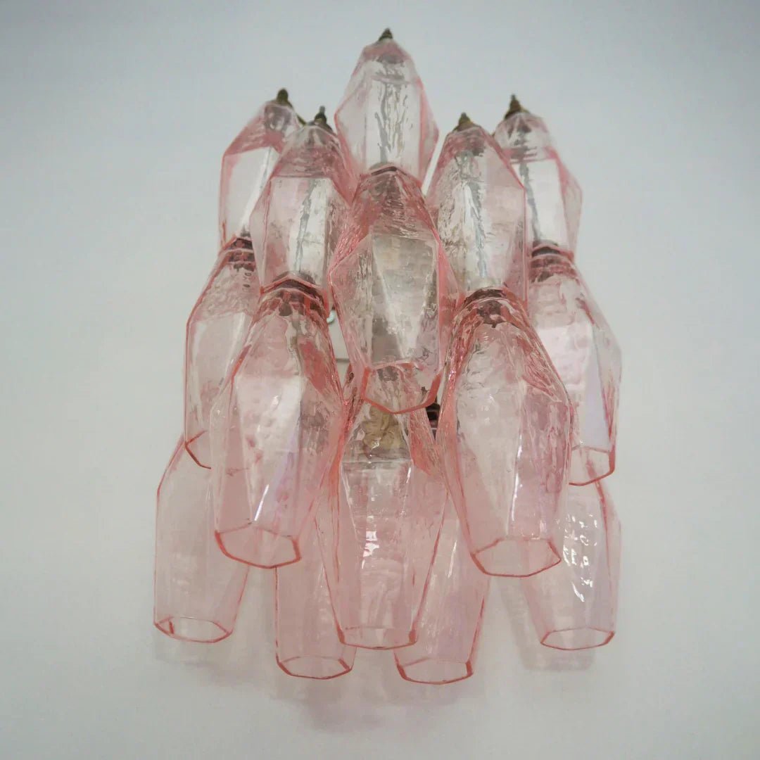 Murano Poliedri Pink Glass Wall Sconces - GILDLAMPS