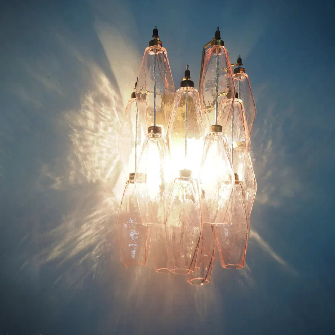 Murano Poliedri Pink Glass Wall Sconces - GILDLAMPS