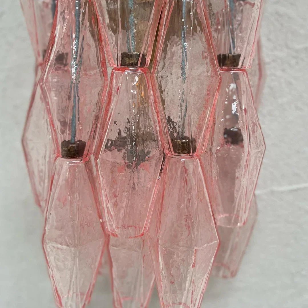 Murano Poliedri Pink Glass Wall Sconces - GILDLAMPS