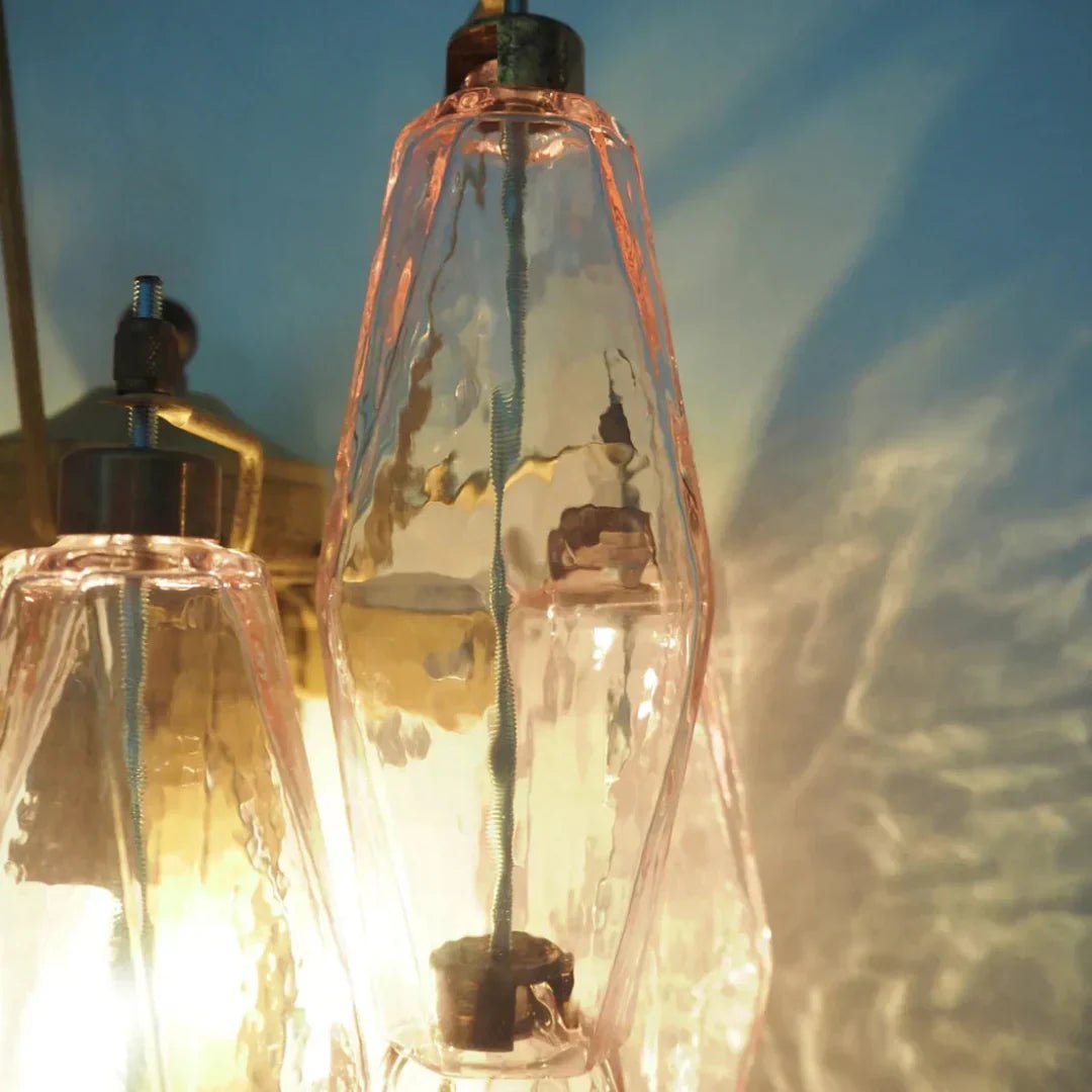 Murano Poliedri Pink Glass Wall Sconces - GILDLAMPS