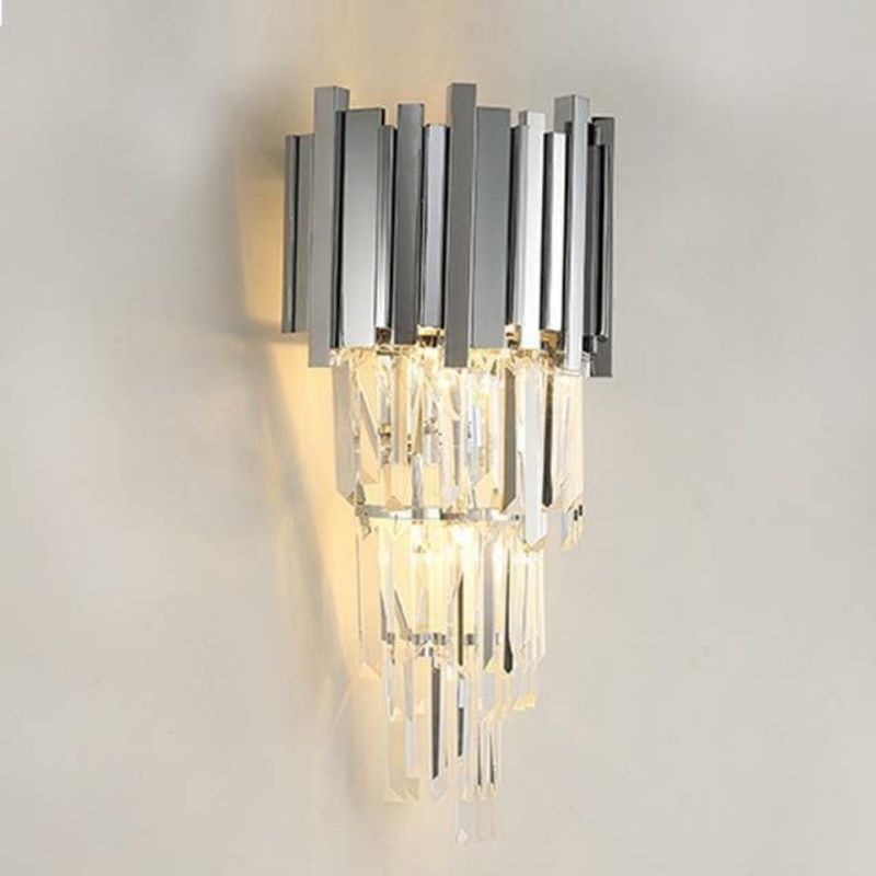 Natasha Chrome Crystal Wall Sconce 19"H - GILDLAMPS