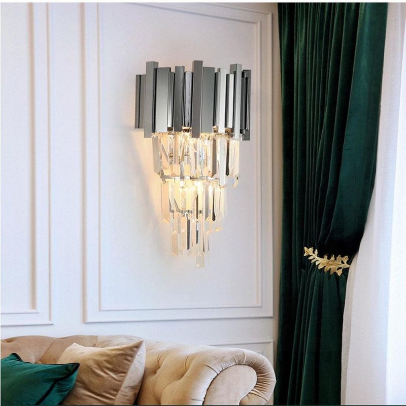 Natasha Chrome Crystal Wall Sconce 19"H - GILDLAMPS