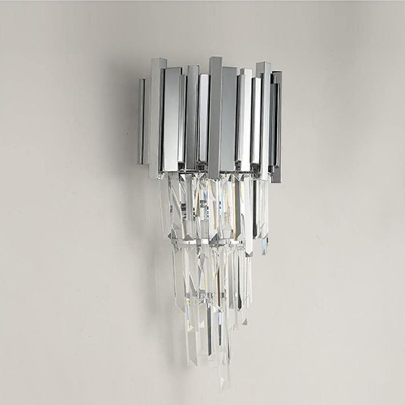 Natasha Chrome Crystal Wall Sconce 19"H - GILDLAMPS