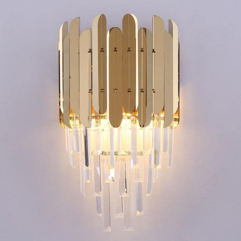Natasha Conical Clear Crystal Wall Sconce 16"H - GILDLAMPS