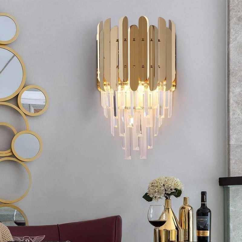 Natasha Conical Clear Crystal Wall Sconce 16"H - GILDLAMPS