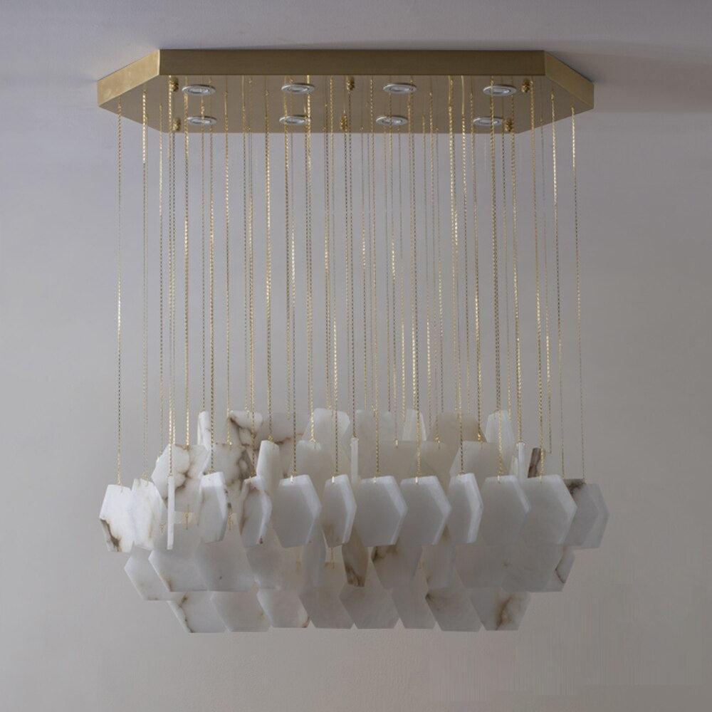 Natural Marble Alabaster Modern Chandelier - GILDLAMPS