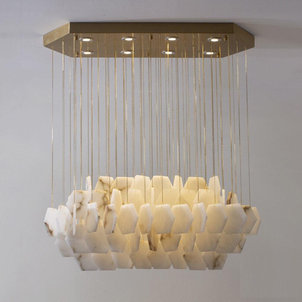 Natural Marble Alabaster Modern Chandelier - GILDLAMPS
