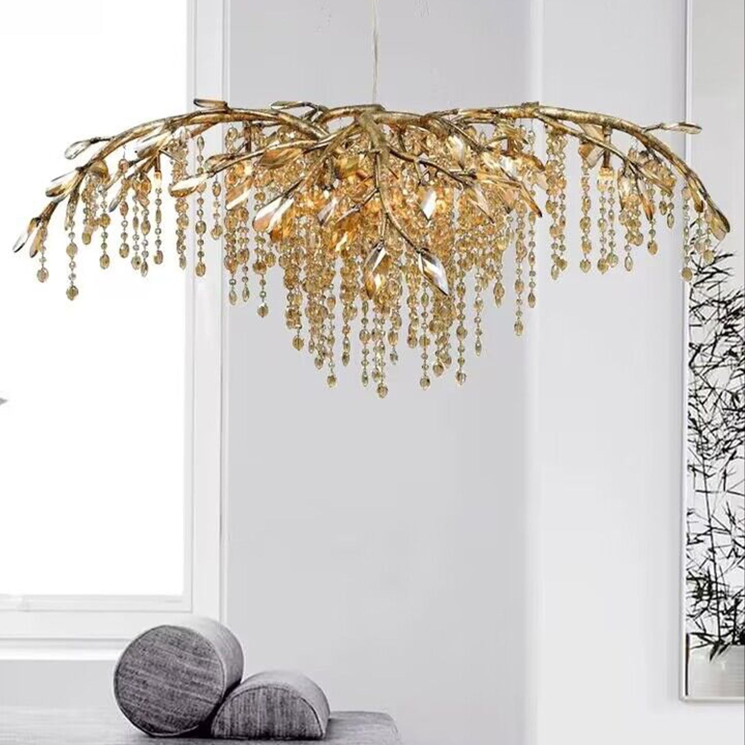 New Luxury Branch Crystal Pendant Chandelier Designer Creative Art Dining Room/Living Room Light Fixture - GILDLAMPS