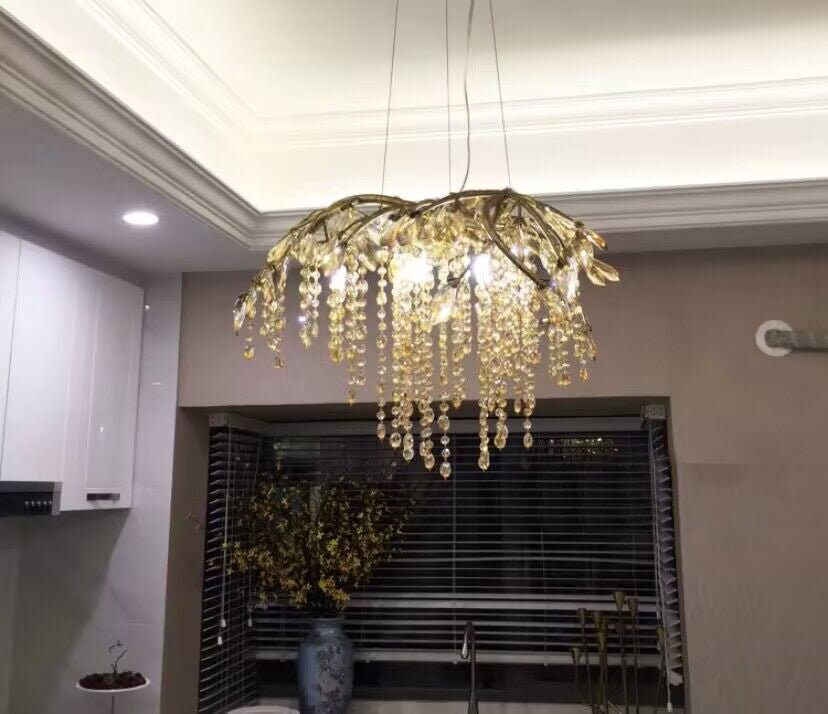 New Luxury Branch Crystal Pendant Chandelier Designer Creative Art Dining Room/Living Room Light Fixture - GILDLAMPS