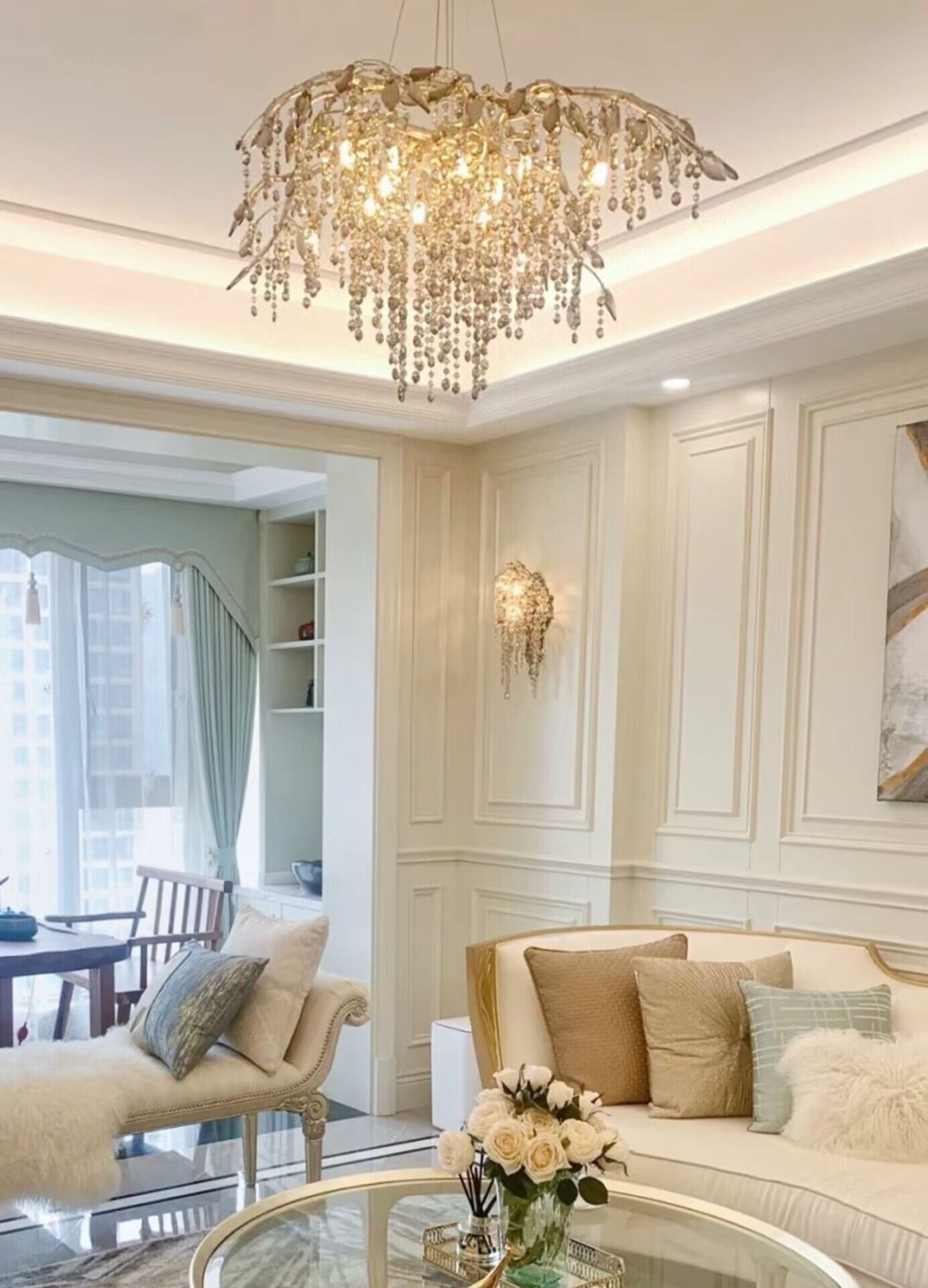 New Luxury Branch Crystal Pendant Chandelier Designer Creative Art Dining Room/Living Room Light Fixture - GILDLAMPS