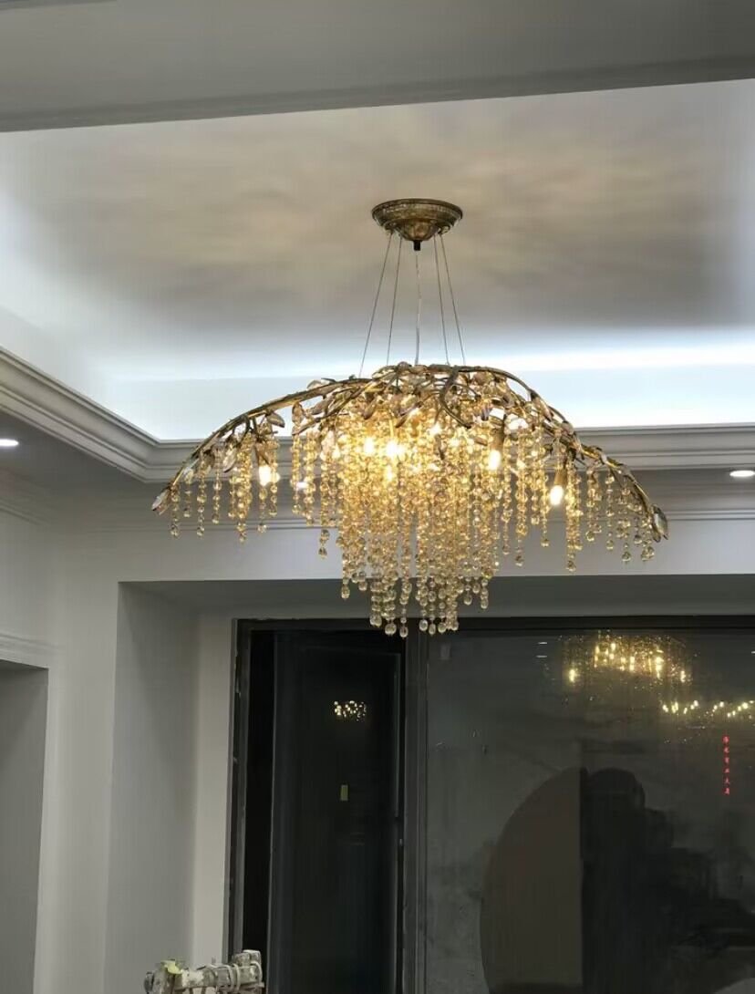 New Luxury Branch Crystal Pendant Chandelier Designer Creative Art Dining Room/Living Room Light Fixture - GILDLAMPS