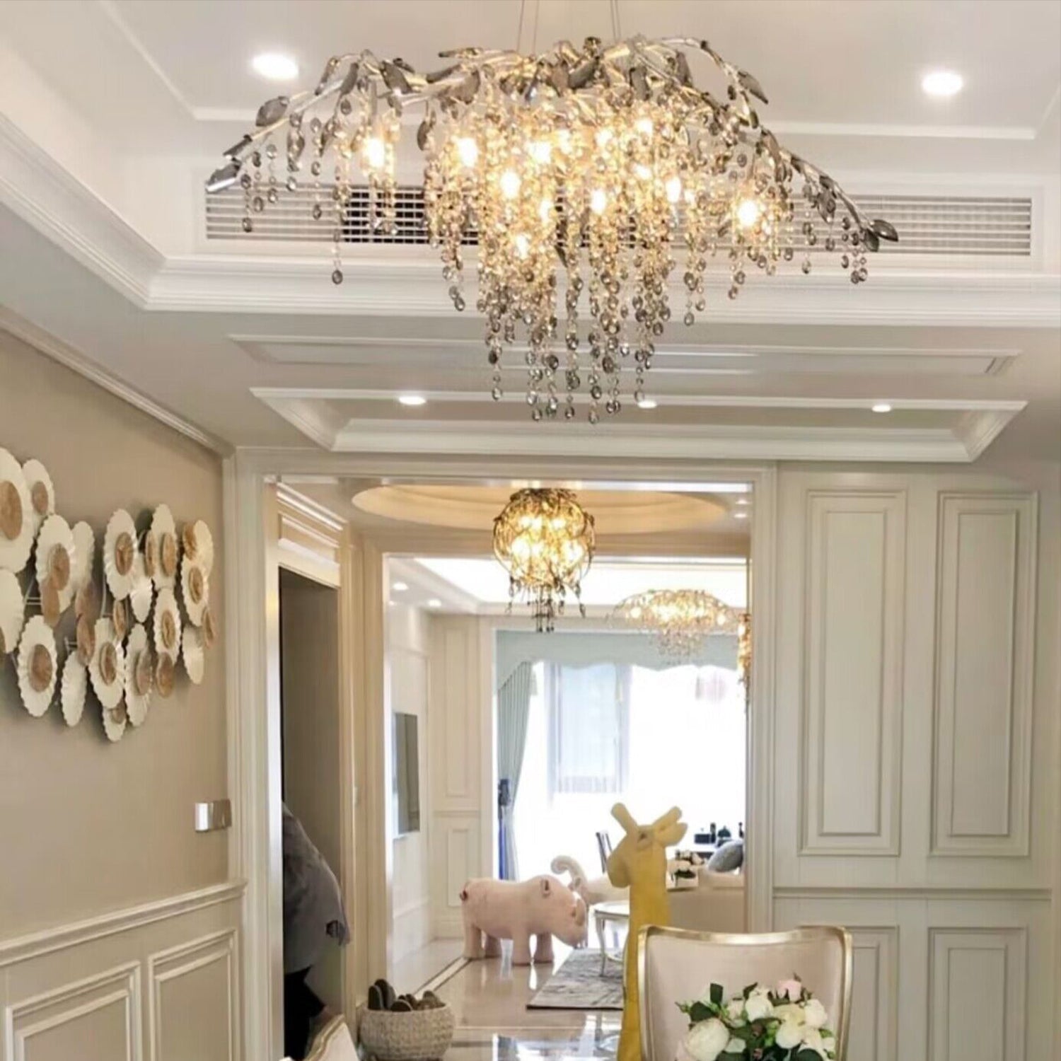 New Luxury Branch Crystal Pendant Chandelier Designer Creative Art Dining Room/Living Room Light Fixture - GILDLAMPS