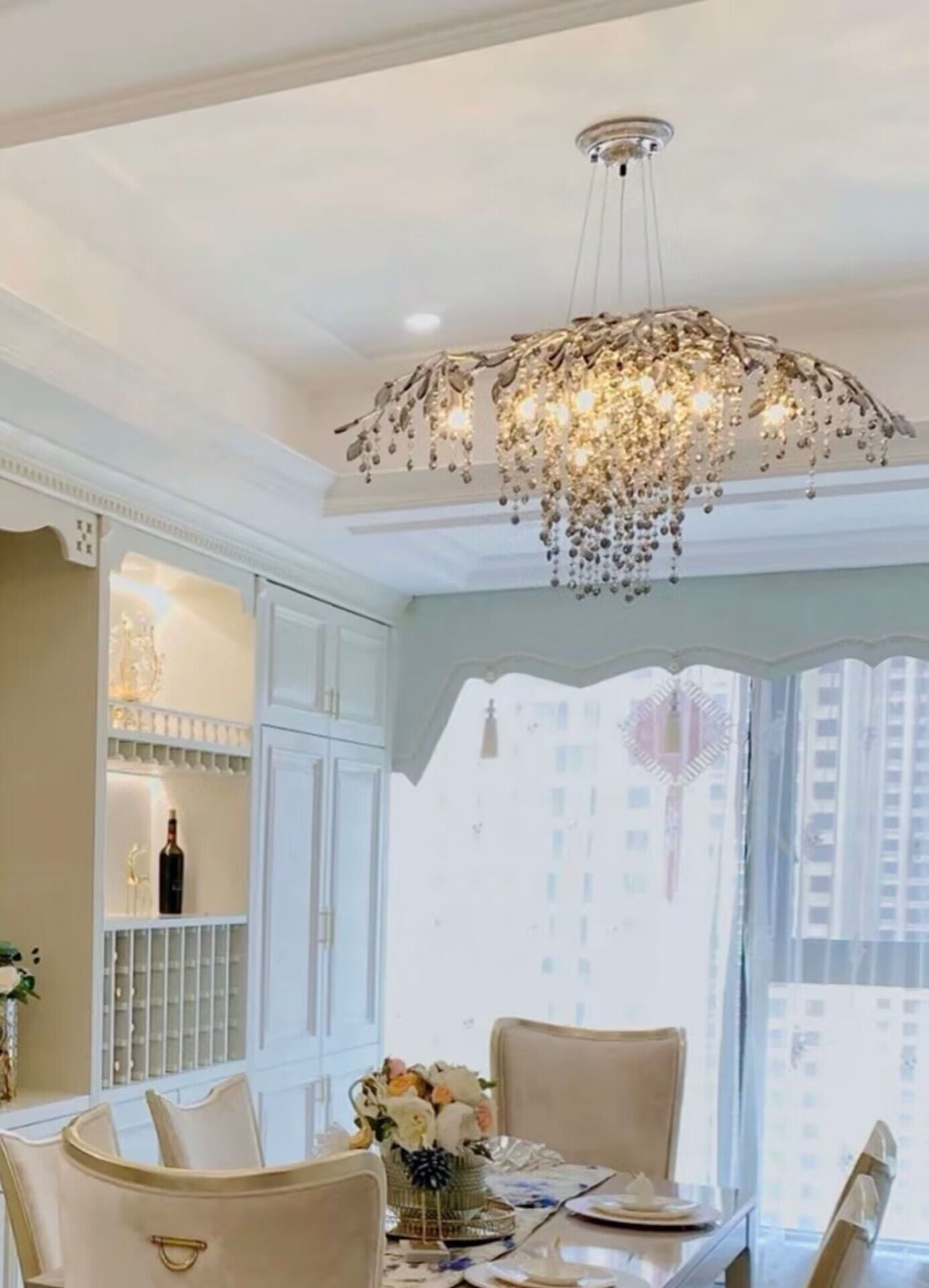 New Luxury Branch Crystal Pendant Chandelier Designer Creative Art Dining Room/Living Room Light Fixture - GILDLAMPS