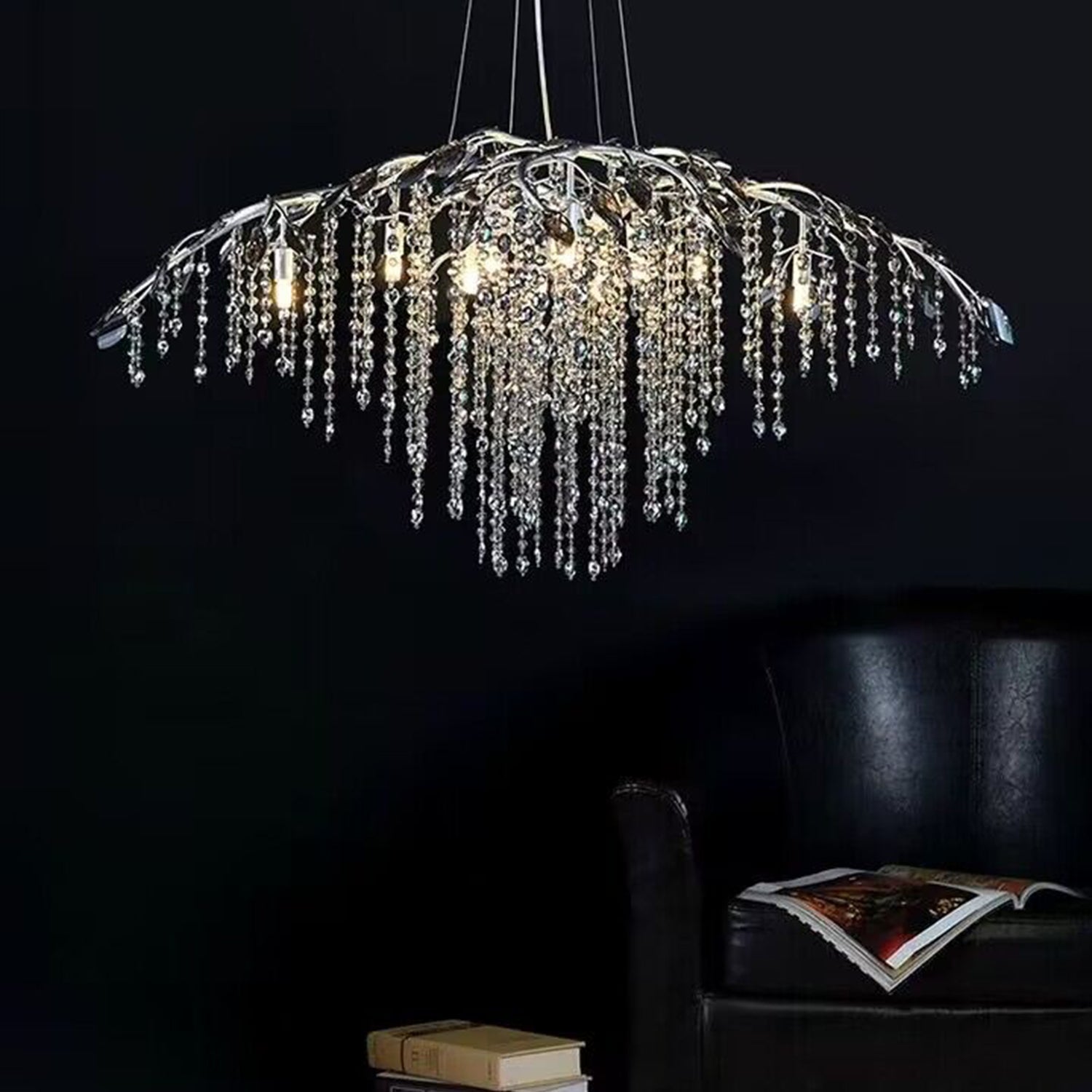 New Luxury Branch Crystal Pendant Chandelier Designer Creative Art Dining Room/Living Room Light Fixture - GILDLAMPS