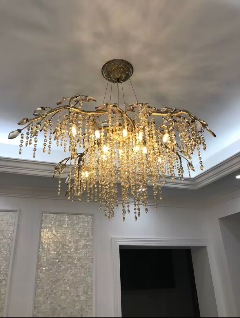 New Luxury Branch Crystal Pendant Chandelier Designer Creative Art Dining Room/Living Room Light Fixture - GILDLAMPS