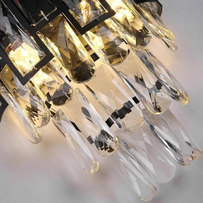 Nimbus Black Clear Crystal Wall Sconce - GILDLAMPS