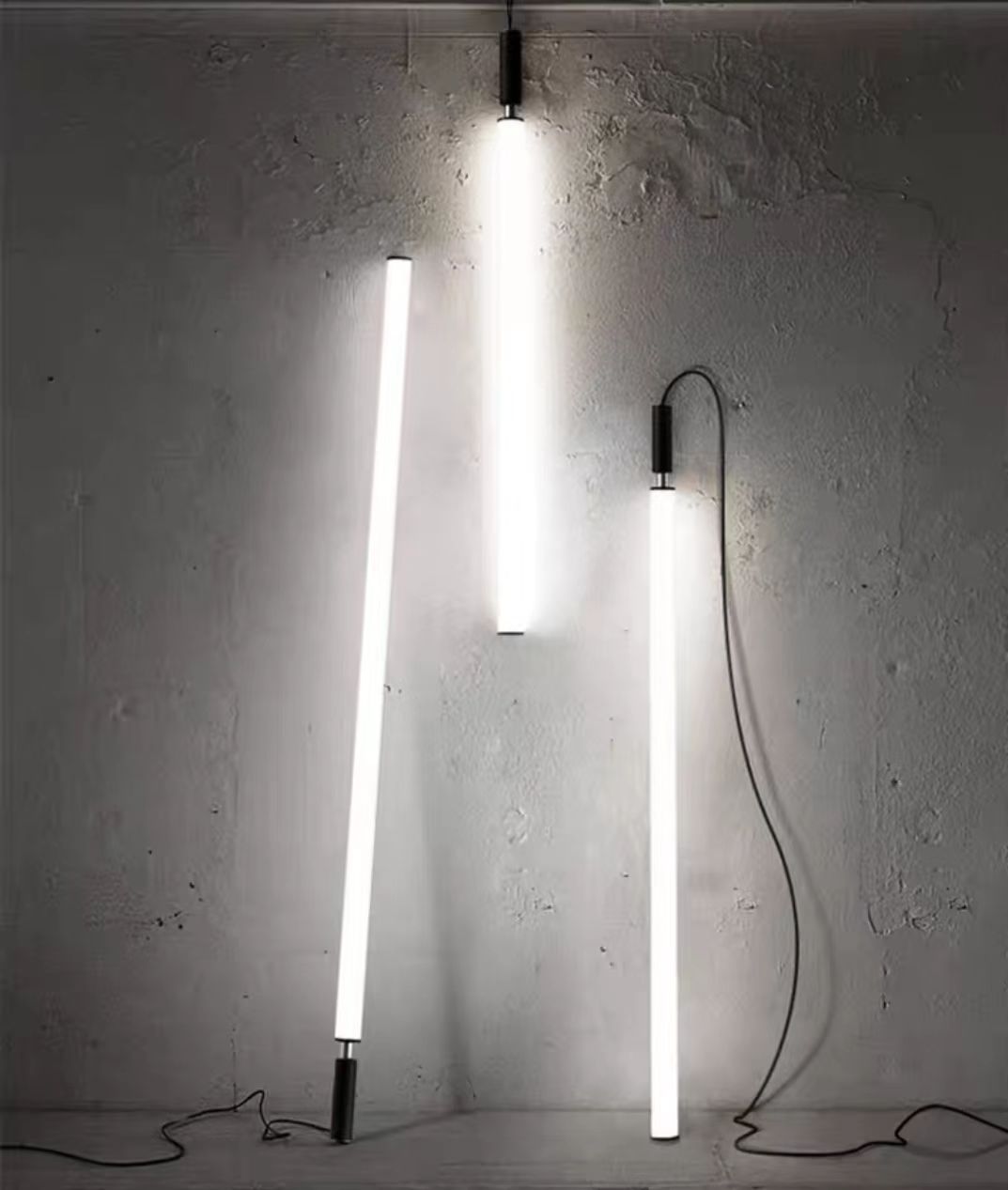 Nordic Fashion Minimalist Black Straight Pendant Chandelier for Bedside/Staircase/Loft/Duplex - GILDLAMPS