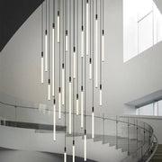 Nordic Fashion Minimalist Black Straight Pendant Chandelier for Bedside/Staircase/Loft/Duplex - GILDLAMPS
