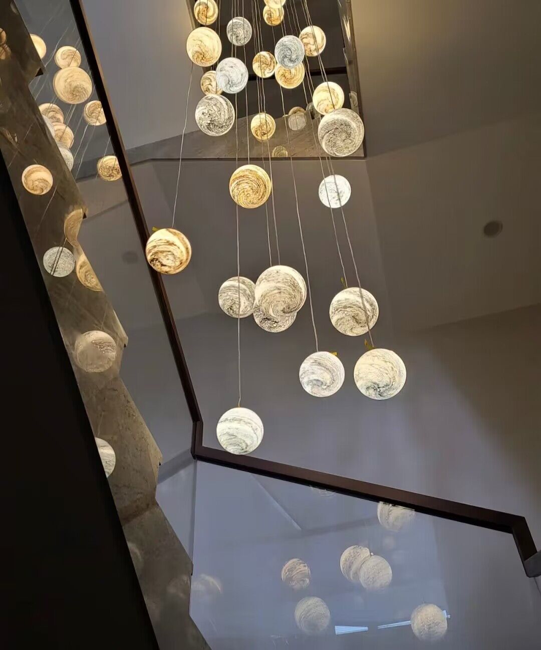 Nordic Planet Creative Long Pendant Chandelier For Staircase/Foyer/High-ceiling Hallway - GILDLAMPS