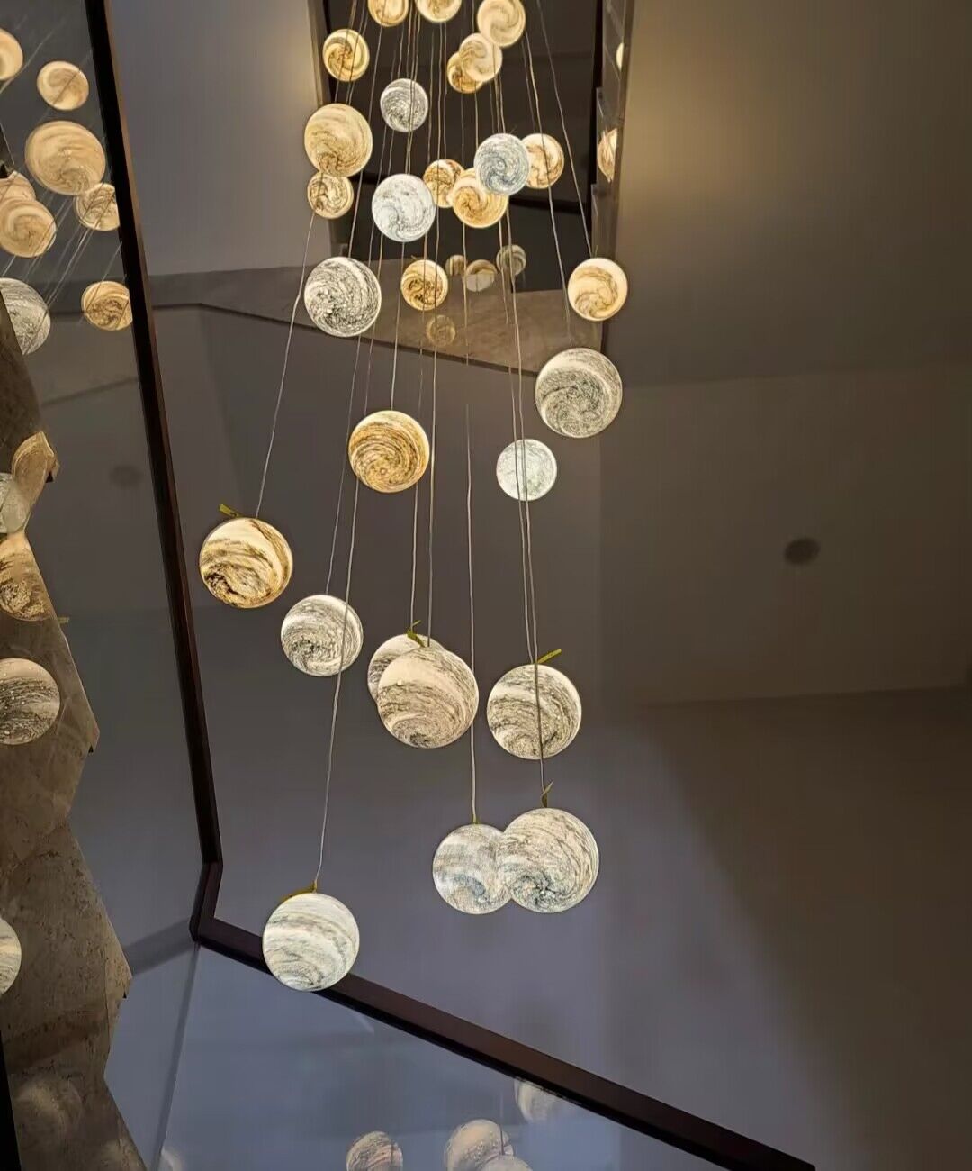 Nordic Planet Creative Long Pendant Chandelier For Staircase/Foyer/High-ceiling Hallway - GILDLAMPS