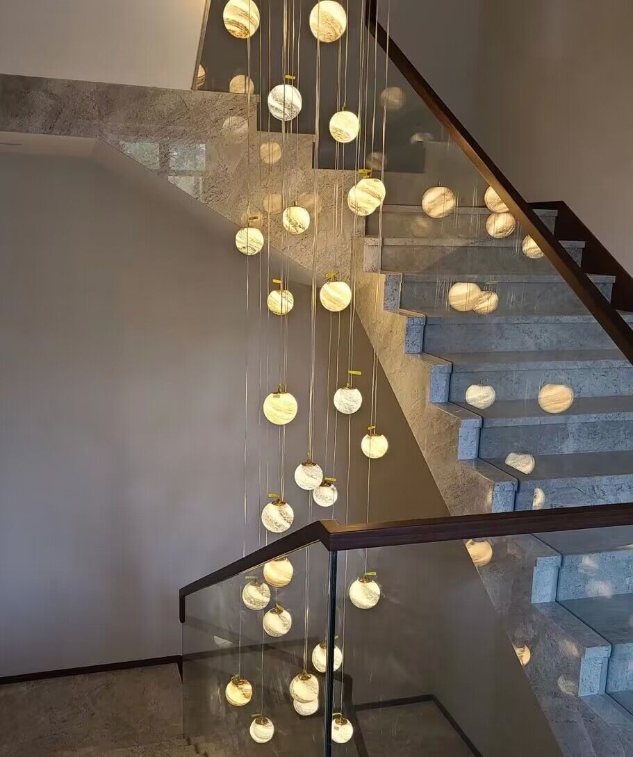 Nordic Planet Creative Long Pendant Chandelier For Staircase/Foyer/High-ceiling Hallway - GILDLAMPS