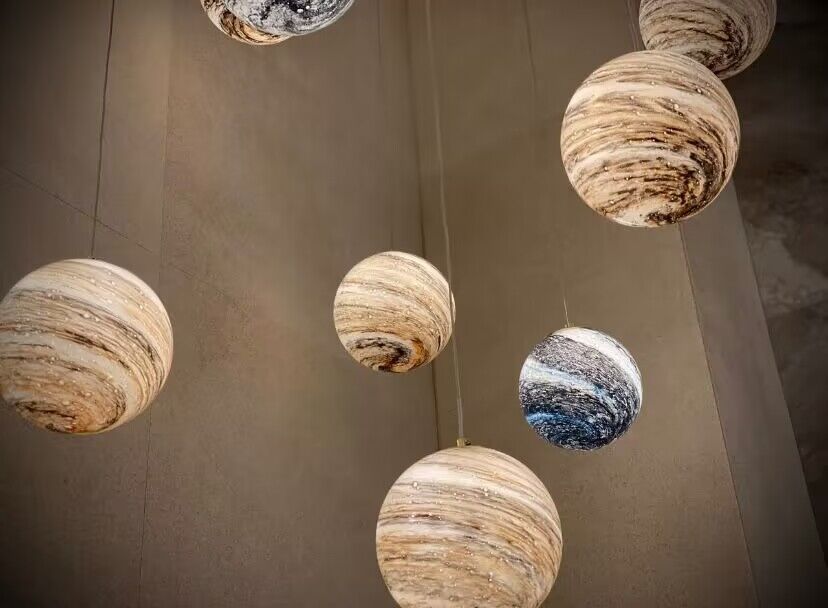 Nordic Planet Creative Long Pendant Chandelier For Staircase/Foyer/High-ceiling Hallway - GILDLAMPS