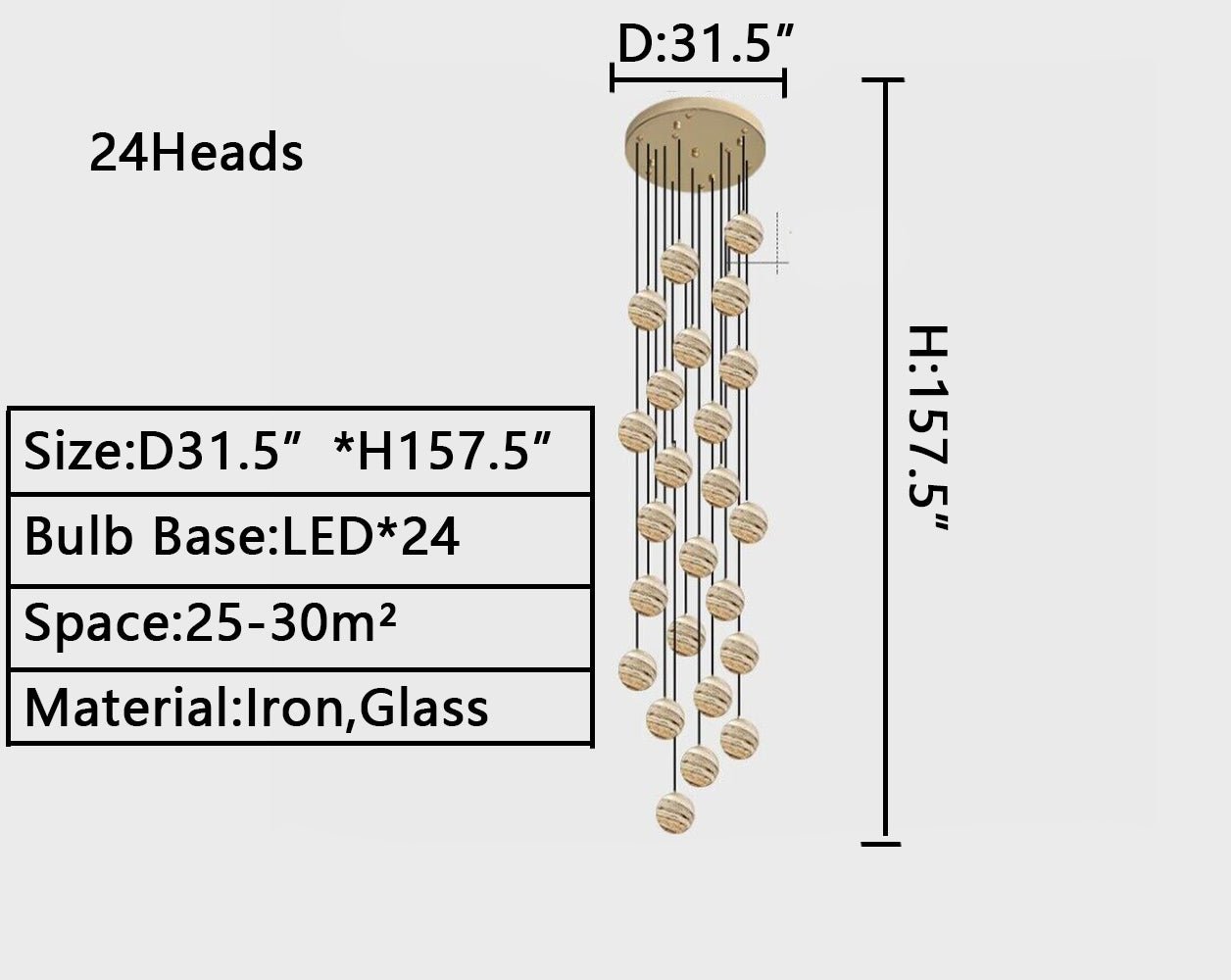 Nordic Planet Creative Long Pendant Chandelier For Staircase/Foyer/High-ceiling Hallway - GILDLAMPS
