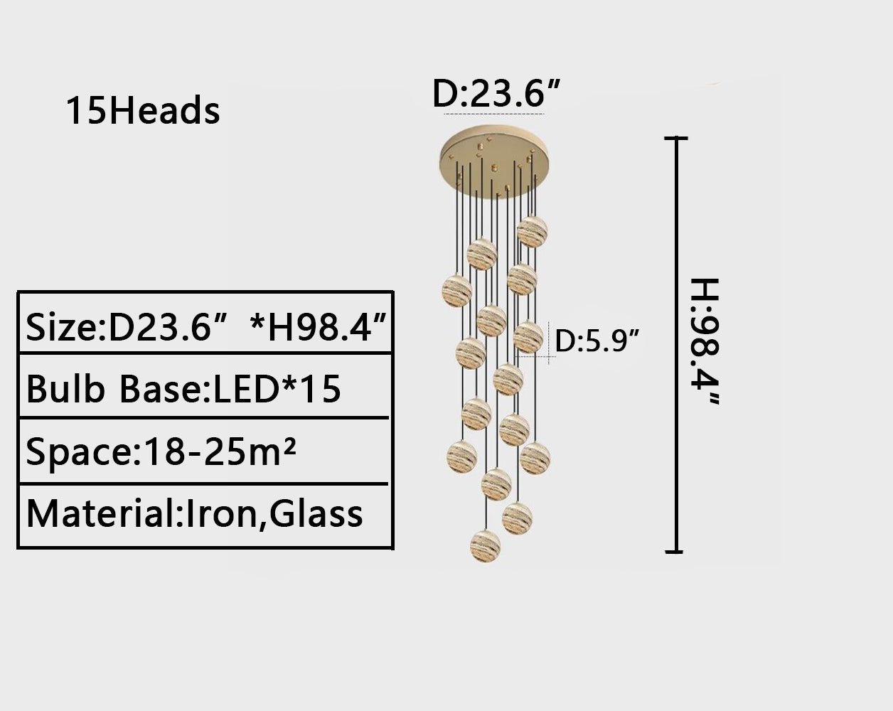 Nordic Planet Creative Long Pendant Chandelier For Staircase/Foyer/High-ceiling Hallway - GILDLAMPS
