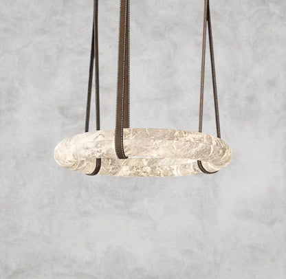 Ogden Pendant Alabaster Chandelier, Halo Ring Modern Chandelier 11.8 inch, 19.7 inch, 23.6 inch, 31.5 inch, 39.4 inch, 50 inch