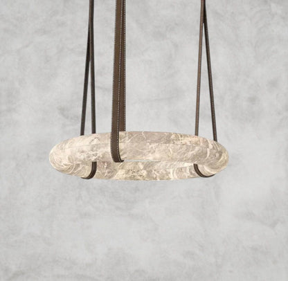 Ogden Pendant Alabaster Chandelier, Halo Ring Modern Chandelier 11.8 inch, 19.7 inch, 23.6 inch, 31.5 inch, 39.4 inch, 50 inch