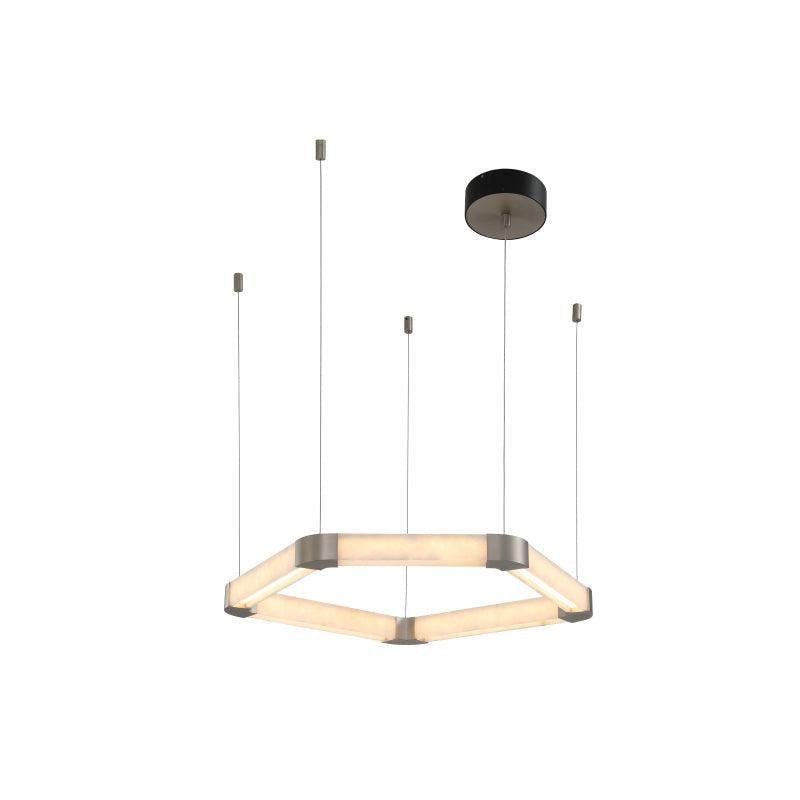 Ola Single Alabaster Ring Chandelier - GILDLAMPS