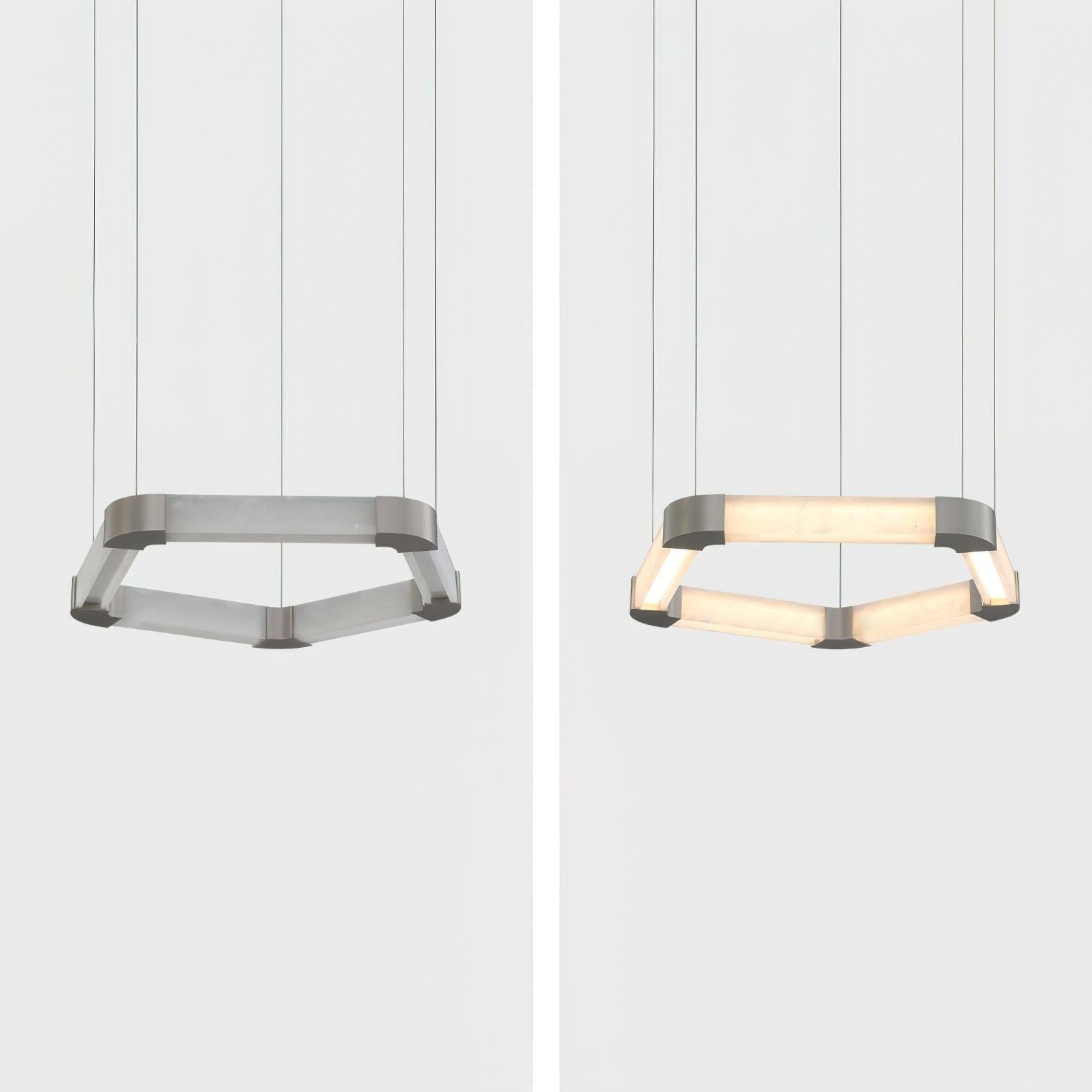 Ola Single Alabaster Ring Chandelier - GILDLAMPS