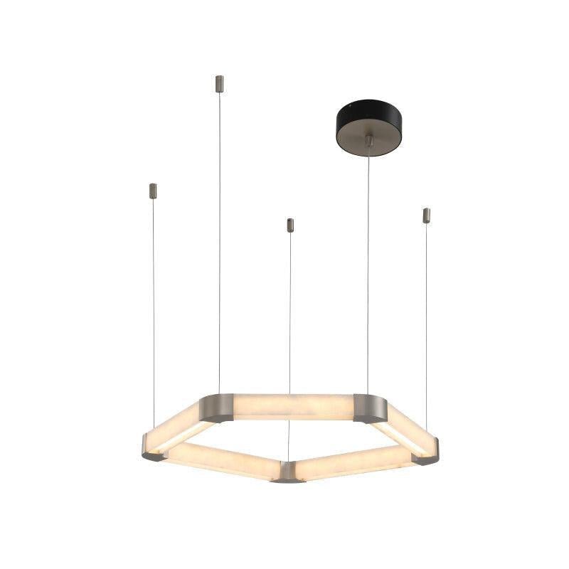 Ola Single Alabaster Ring Chandelier - GILDLAMPS