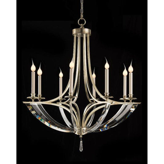 Oval crystal candlestick five - light chandelier 39 inch - GILDLAMPS