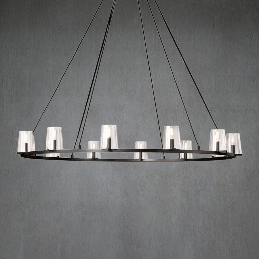 Paricia Clear Glass Round Chandelier 36" 48" 60" - GILDLAMPS
