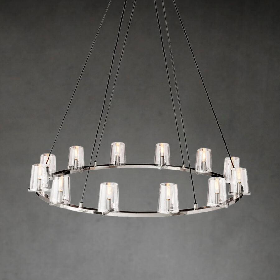 Paricia Clear Glass Round Chandelier 36" 48" 60" - GILDLAMPS