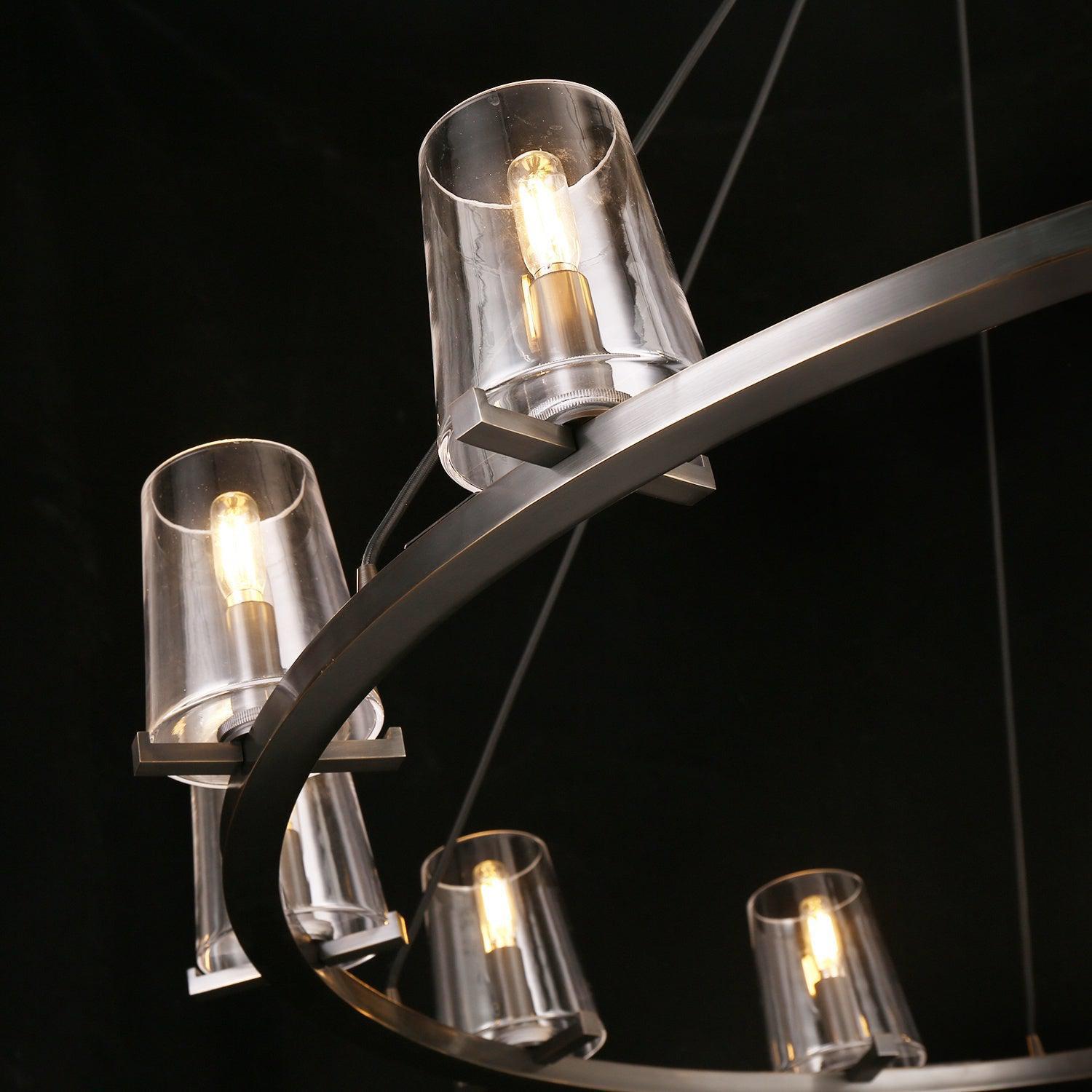 Paricia Clear Glass Round Chandelier 36" 48" 60" - GILDLAMPS
