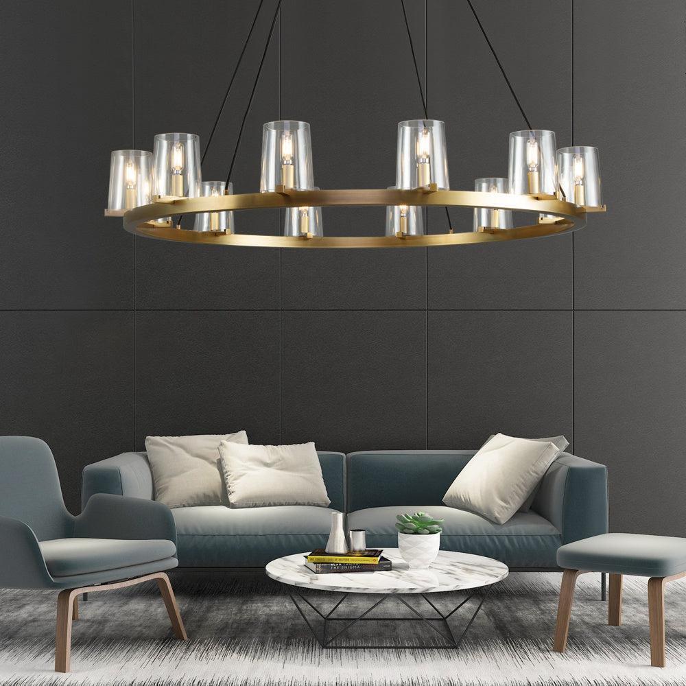 Paricia Clear Glass Round Chandelier 36" 48" 60" - GILDLAMPS