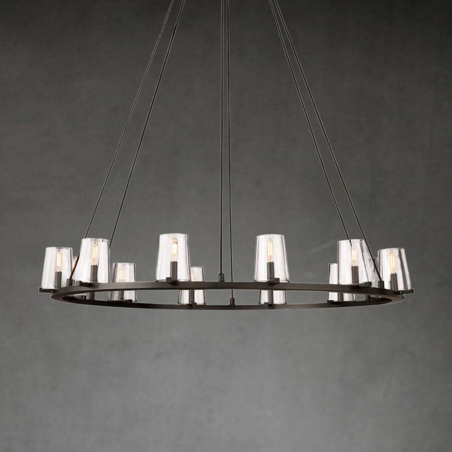 Paricia Clear Glass Round Chandelier 36" 48" 60" - GILDLAMPS